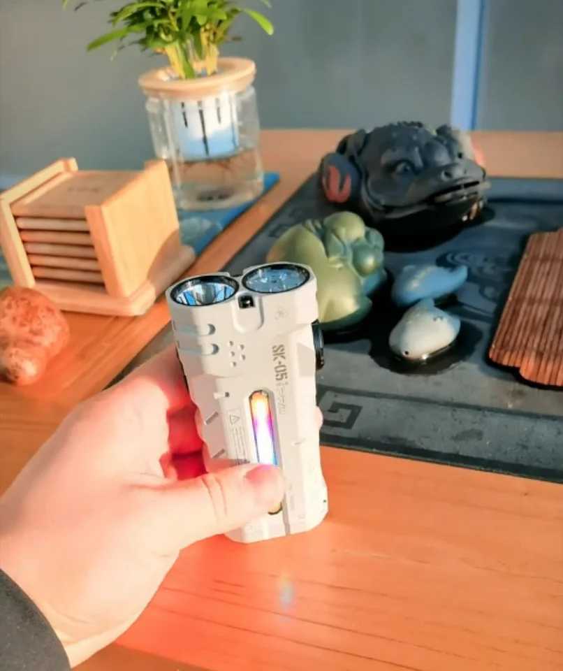 Micro arc Outdoor Multi functional Flashlight 4360LM with Long Range Strong Light Charging Portable Torch for Hiking C250915