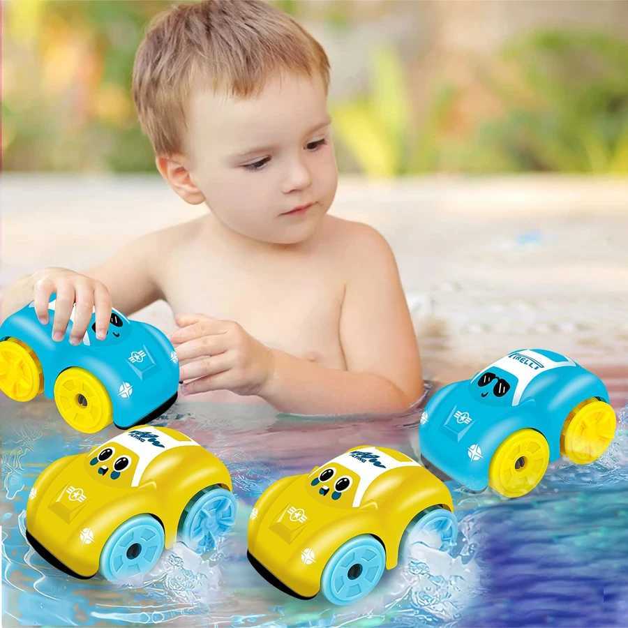 Children Bath Water Playing Toys ABS Clockwork Car Cartoon Vehicle Baby Bath Toy Kids Gift Amphibious Cars Bathroom Floating Toy C2509151