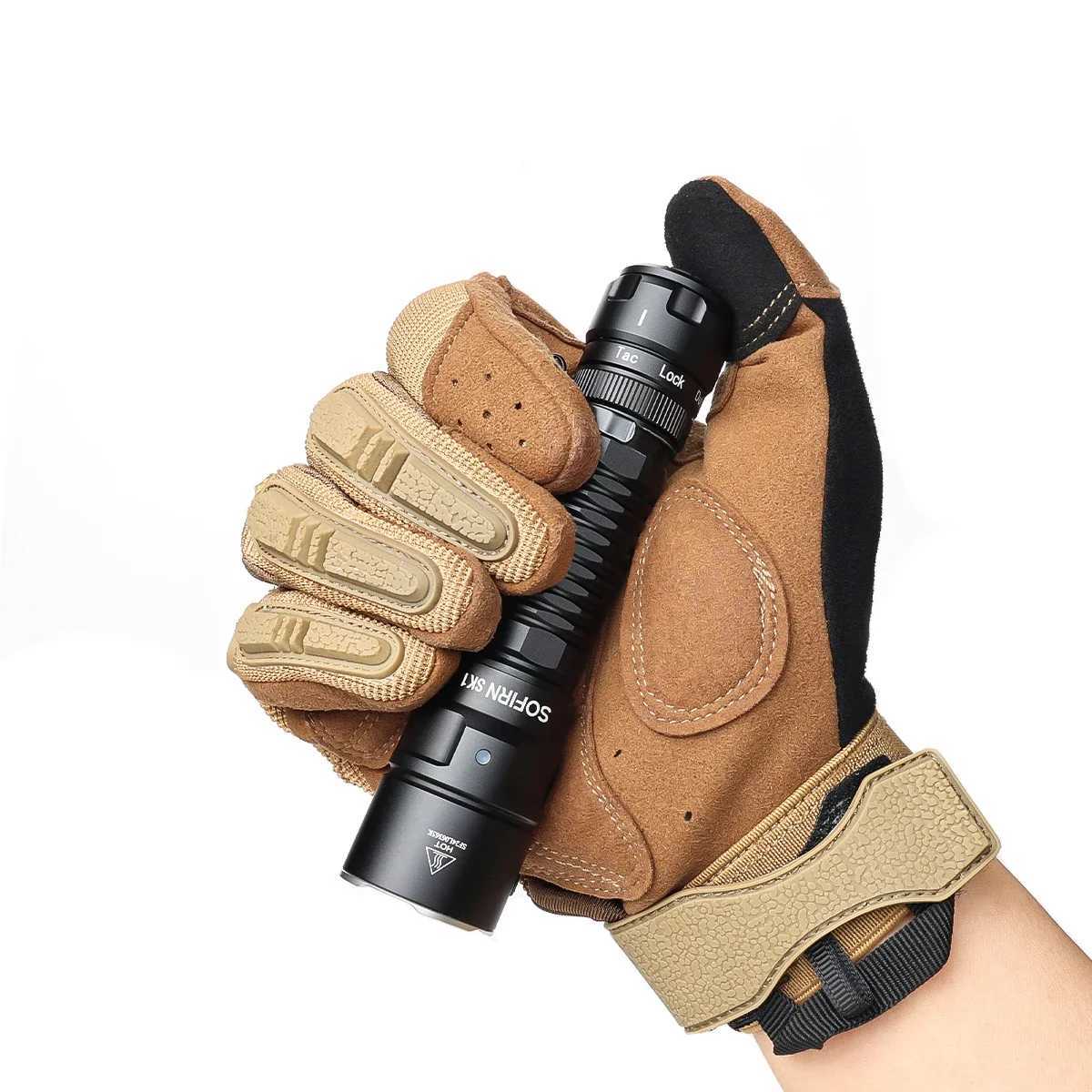 Sofirn SK1 1300LM Powerful Tactical Flashlight 18650 Rechargeable Torch With Tail Switch And Rotary Switch C250915