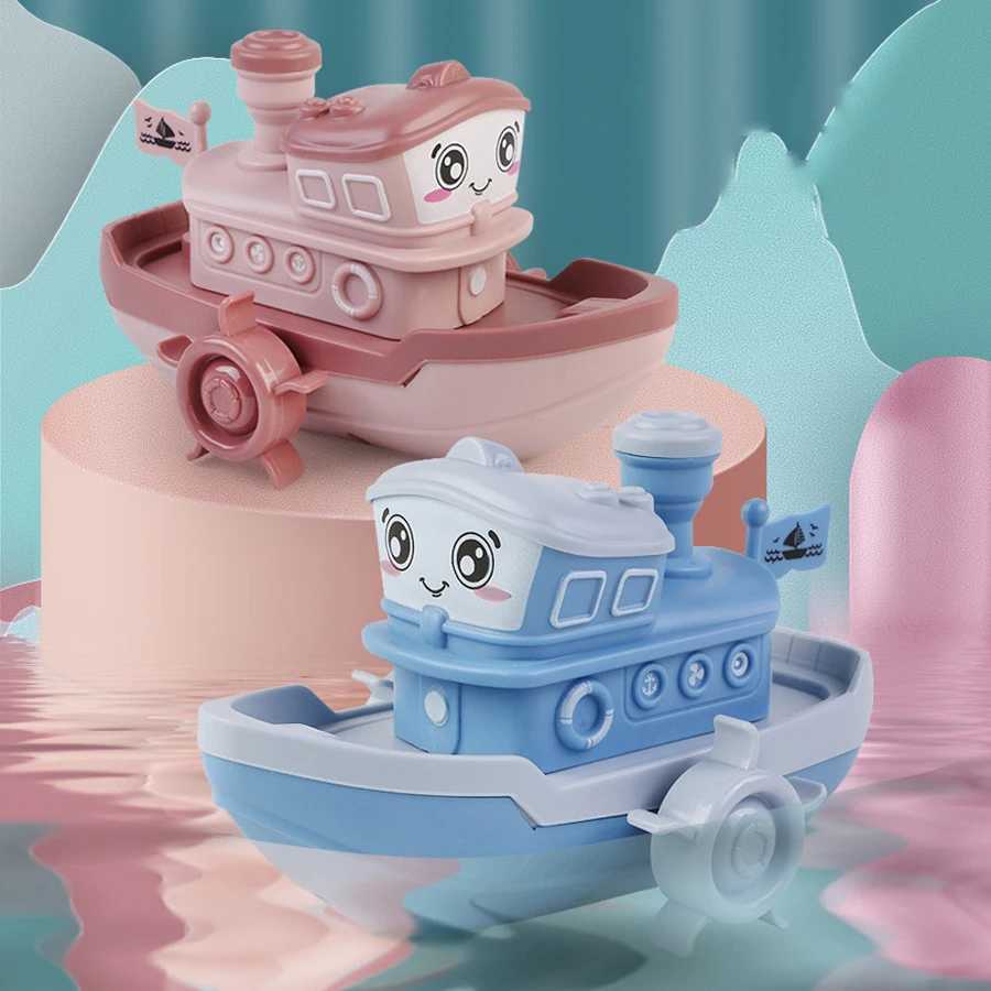 1PC Windup Steamer Bath Toy Funny Windup Steamship Tub Toy Steamboat Water Toy Clockwork Boat Pool Toy For Baby Bath Toys C250915