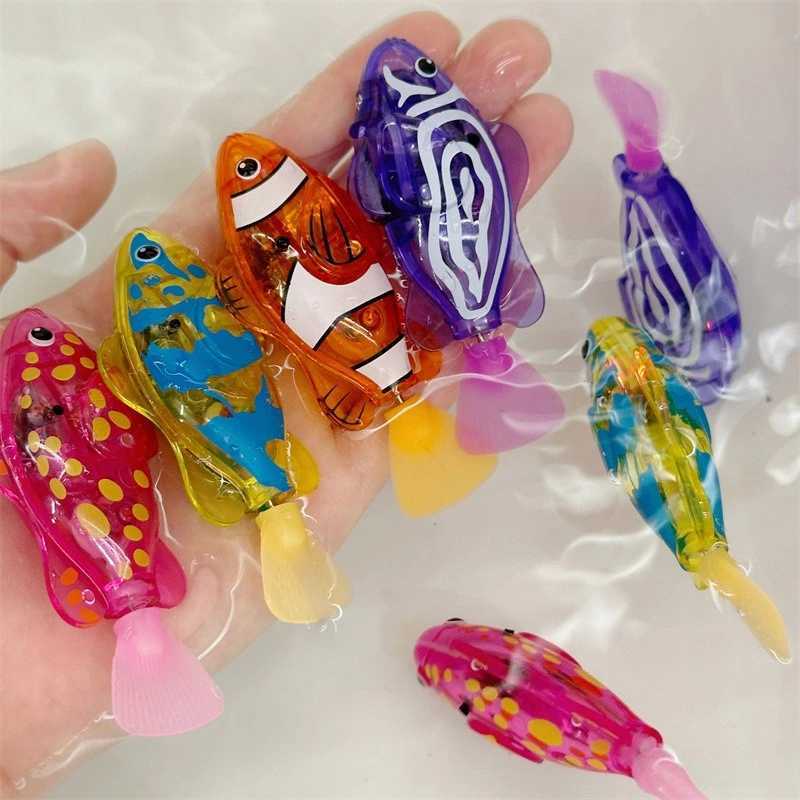 Childrens Party Ectronic Fish Light Induction Shower Interactive Swimming Water Play Pet Simulation Fish Toys Holiday Gifts C250915