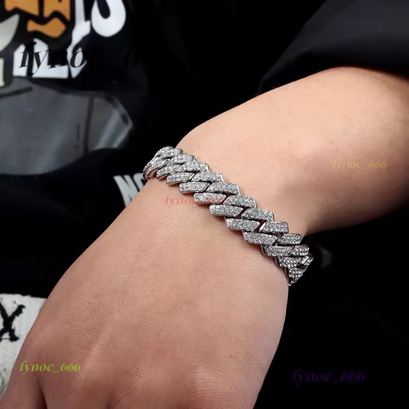 Wholesale Choker Cuban Link Chain 24k Gold Diamond Jewelry Miami 14mm Miami Chain Full Diamond Iced Out Cuban Necklace for Men