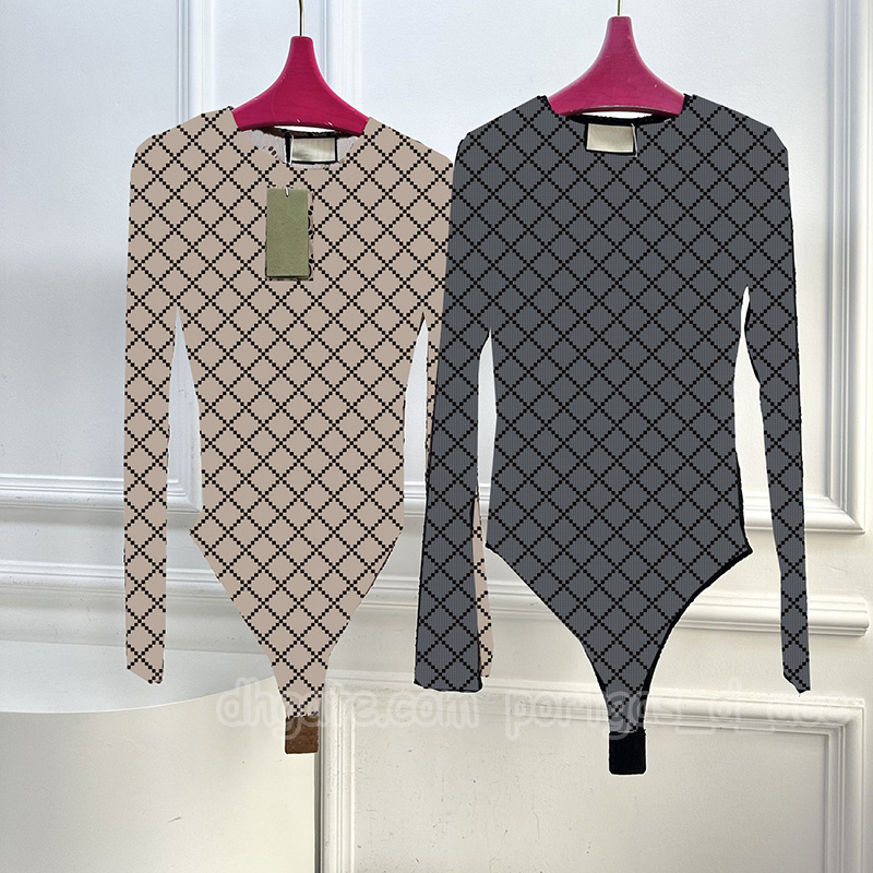 Luxury Flocked Letters Women Leotard t Shirt Sexy See Through Long Sleeve Bodysuit Summer Beach Vacation Yacht Tees Bodysuits