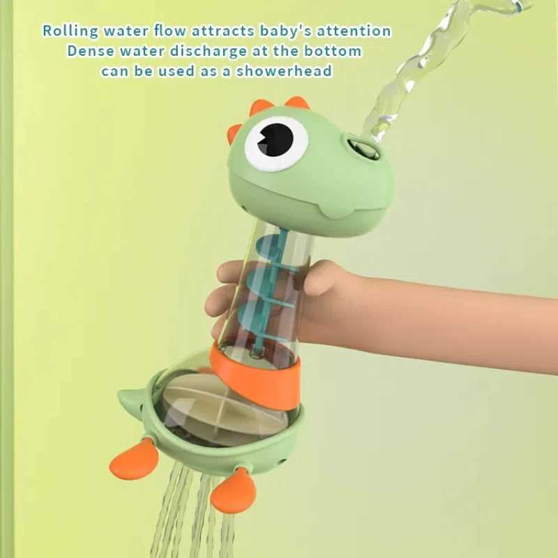 Interactive Dinosaur Bath Toy Showerhead for Babies Safe Silicone Material Rolling Water Flow MultiHole Gentle Cleansing C250915