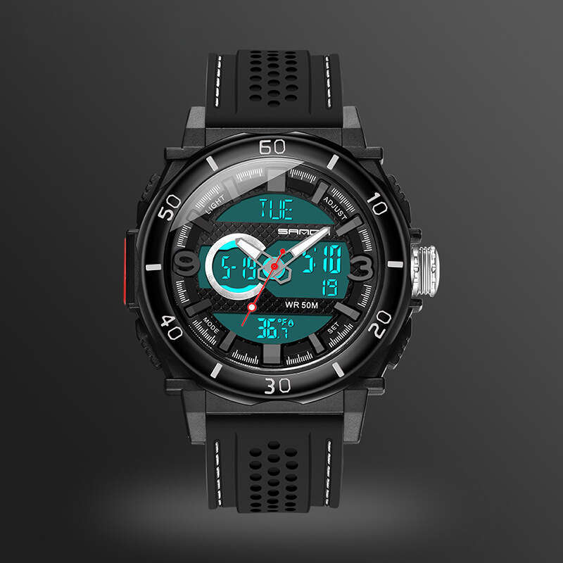 DHwatches Sanda Hot-Selling Fashionable Sports Multi-Function Electronic Watch Temperature Display Luminous Men's Wristwatch