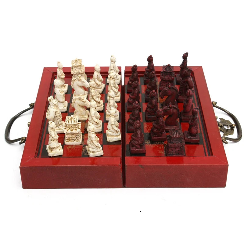 Wooden Antique Chinese Chess Pieces Set Board Game Family Leisure Toys Chinese Chess 250915