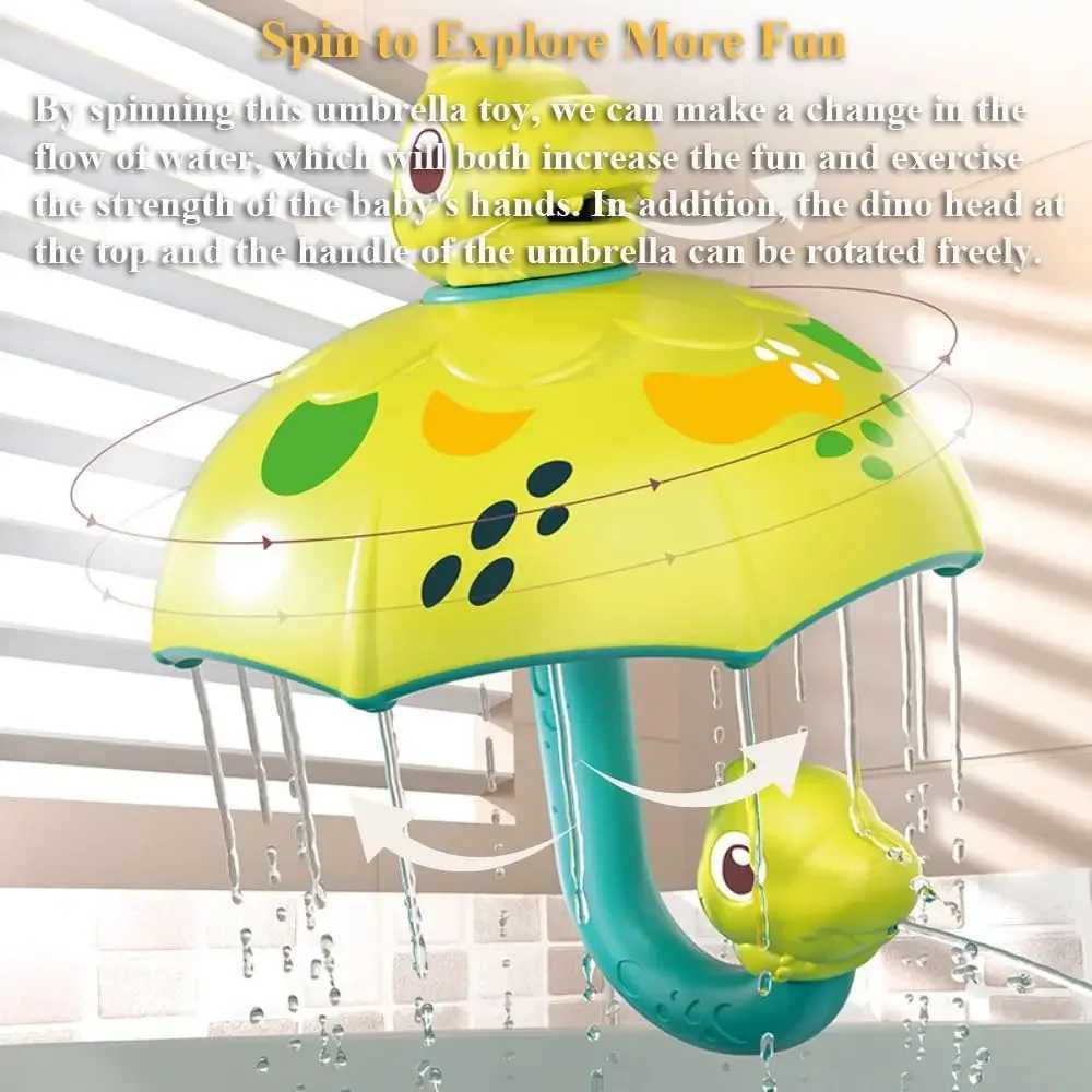 Creative Baby Bath Toy Dinosaur Umbrella Water Sprinkler Shower Head Bathtub Rain Toy Spray Water Tub Toy with Turnable For Kids C250915