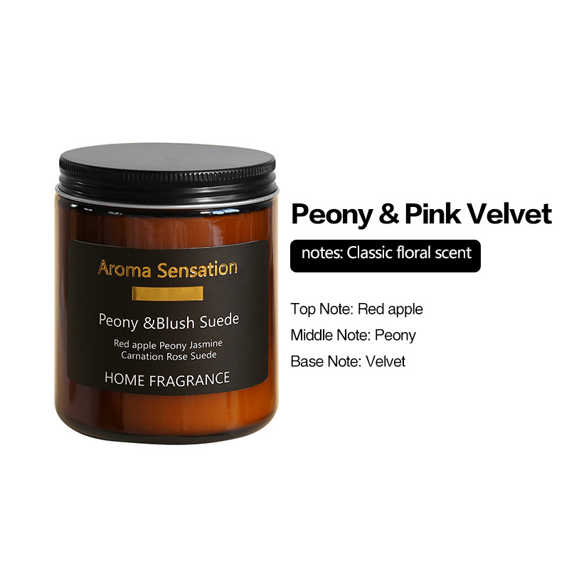 Soy Wax Black Lid TeaColored Cup Scented Candle Smokeless Home Fragrance for Valentines Day Gift S251014 W260303