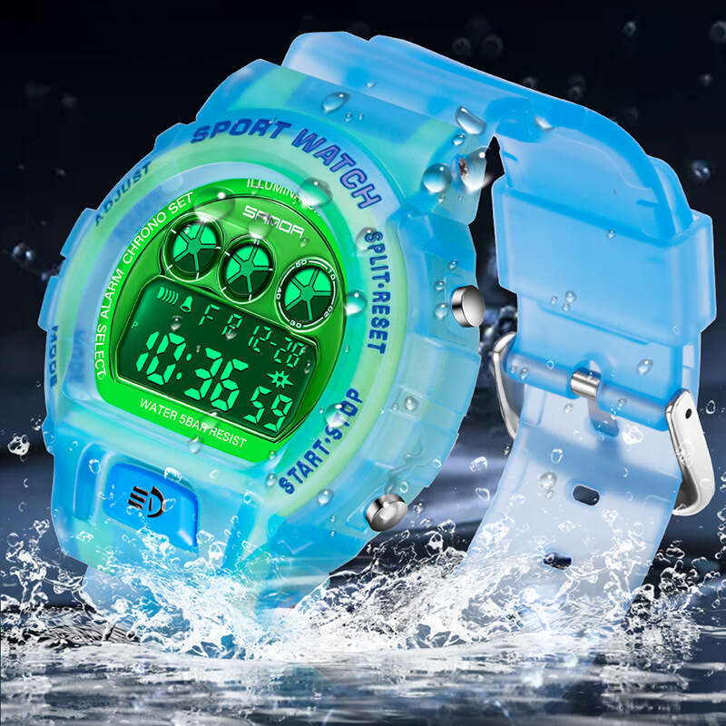 DHwatches New Single Display Transparent Strap Unisex Student Youth Fashion Trend Personality Luminous Waterproof Watch