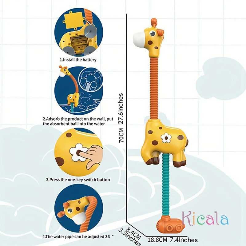 Giraffe Electric Water Sprinkler Toddler Bath Toys for Infants 360 Degree Rotating Kids Shower and Water Play Toy C250915