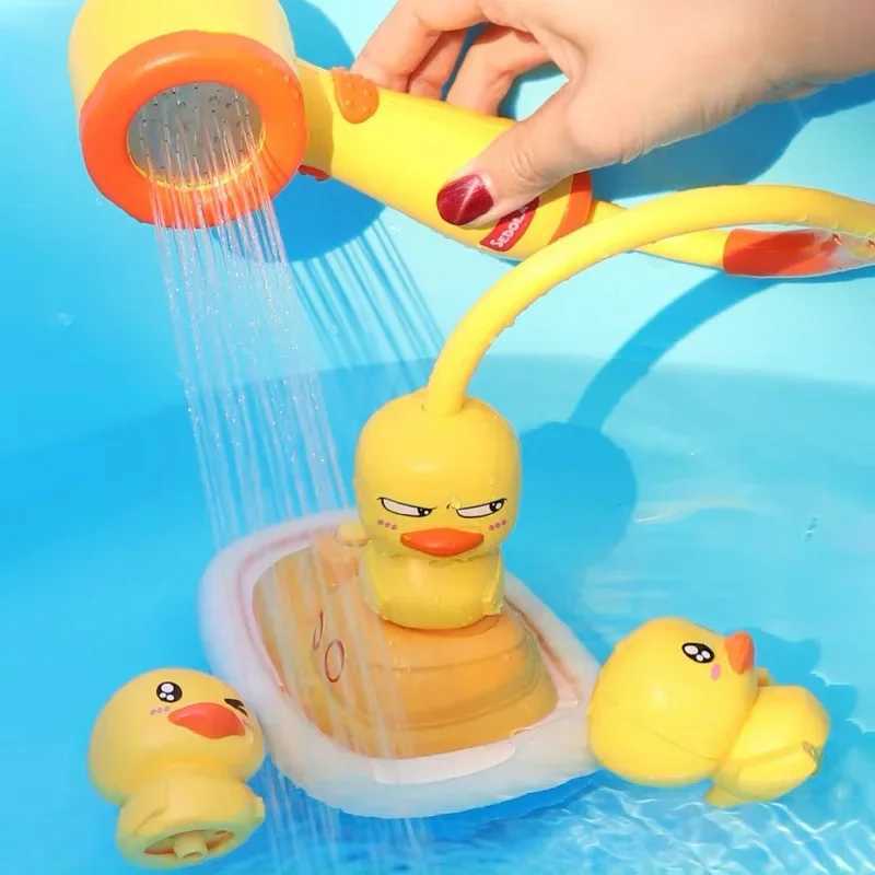 New Bath Toys Baby Water Game Pirate Ship Duck Model Faucet Shower Electric Spray for Kids Swimming Bathroom Baby Toys Gifts C250915