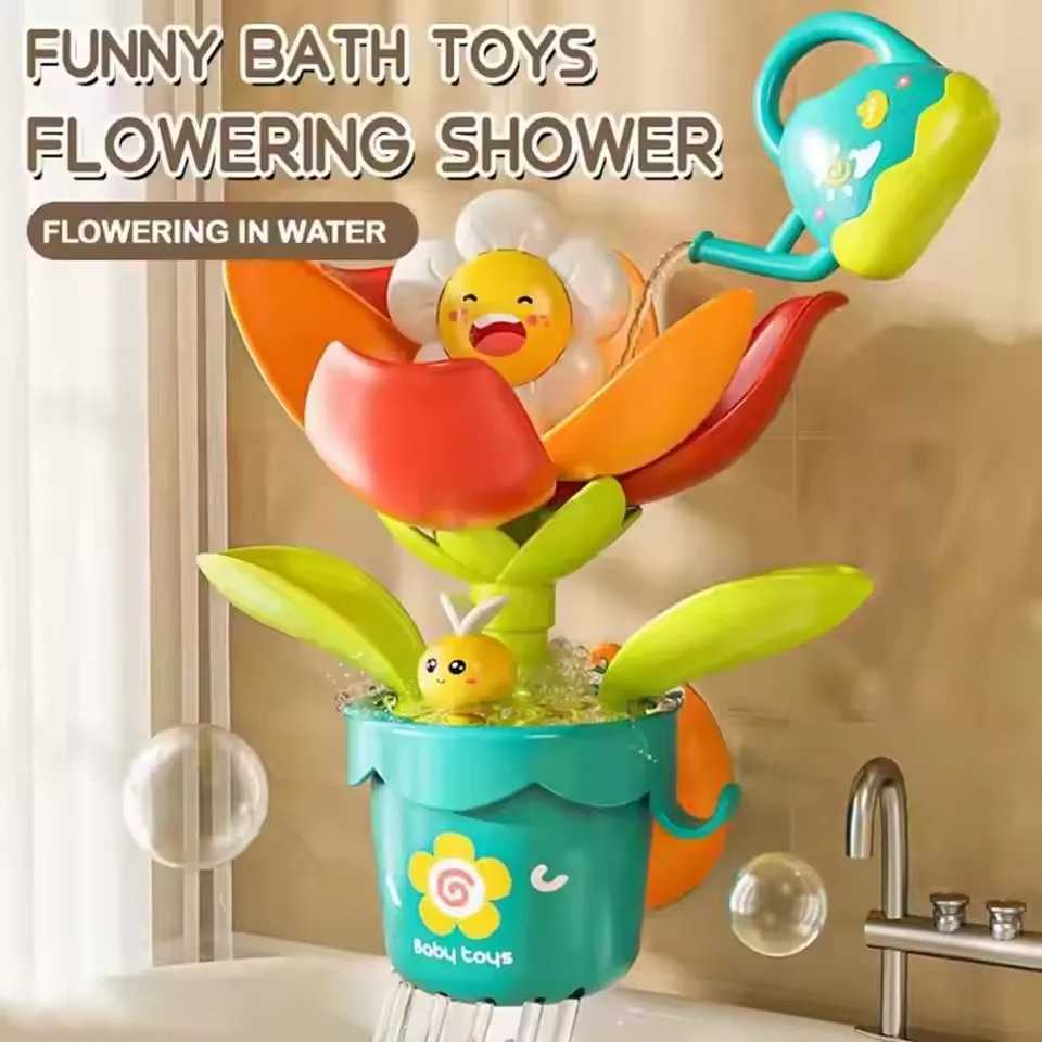 Sunflower Bath Toys Water Activated Blooming Shower Spray Fun Bath Time Interactive Water Play For Kids Baby Safe Eco Frien B5N9 C250915