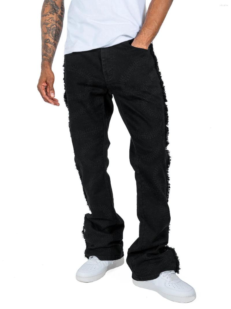 Men's Jeans European And American Summer Style Micro-Flared Embroidered