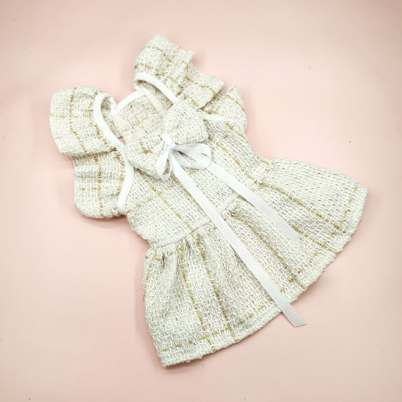 Chanel Style Black White Clothes Spring and Autumn Small Dog Teddy Pet Apparel Little Cat Dress