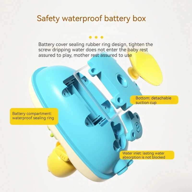 Cute Duck Bathtub Boat Toy with 3 Emotional Ducks Automatic Water Spray Toys for Toddlers Sensory Interactive Baby Shower Gift C250915