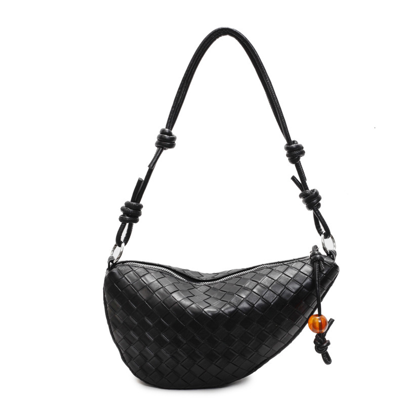 Luxury Brand Designer Bag New Niche Water Bottle Crescent Handheld Underarm Bag Solid Color Woven Single Shoulder Dumpling Bag Fashion Versatile Cross
