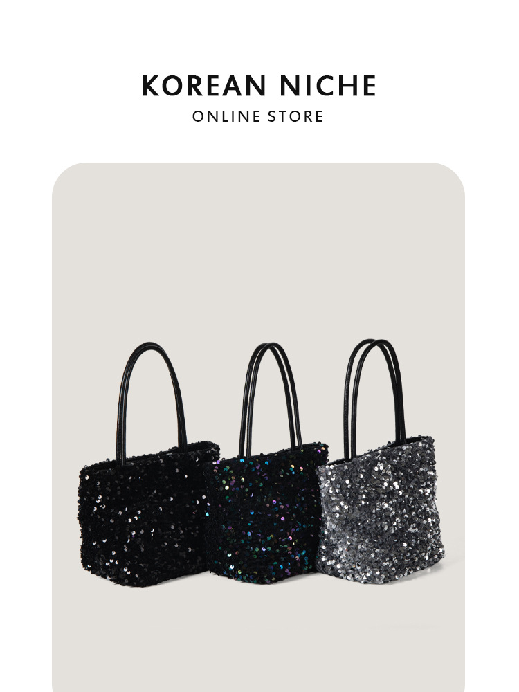 2025 Fashion Women's Original Niche Design Sequined Shining Handbag Single-Shoulder Crossbody Tote Bag For Women