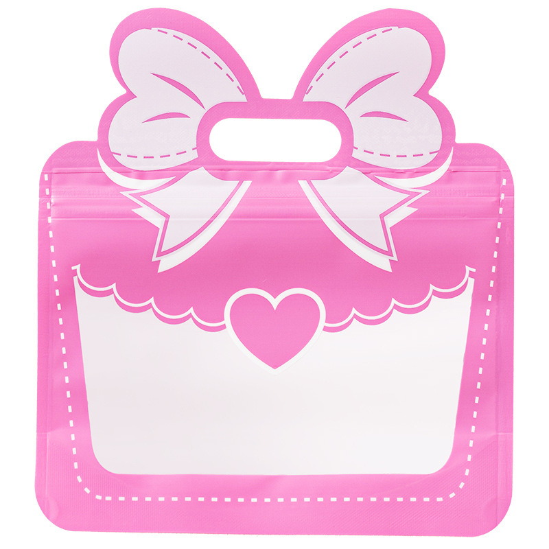 100PCS Cute Plastic Candy bags Smell Proof Zipper bag Food Stand Up Packaging Bags Wedding Gift bag Cookies Grains Storage bags