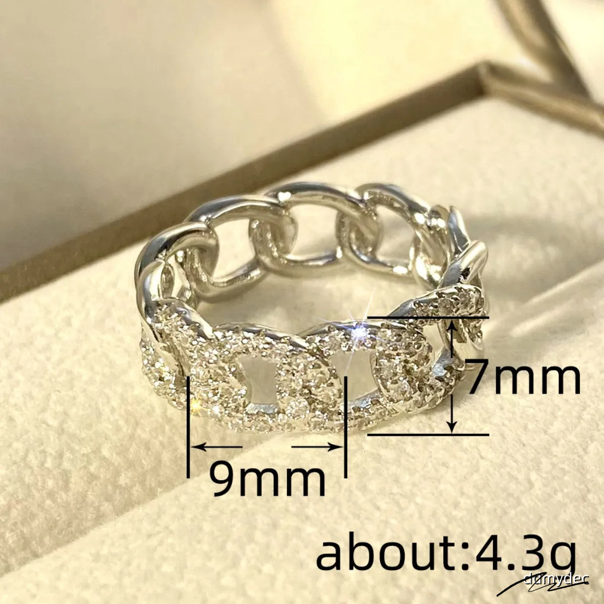 2025 New Round Buckle Micro-Inlay Design Geometric Trendy Style Personalized Cuban Chain Designer Ring ddmyDec