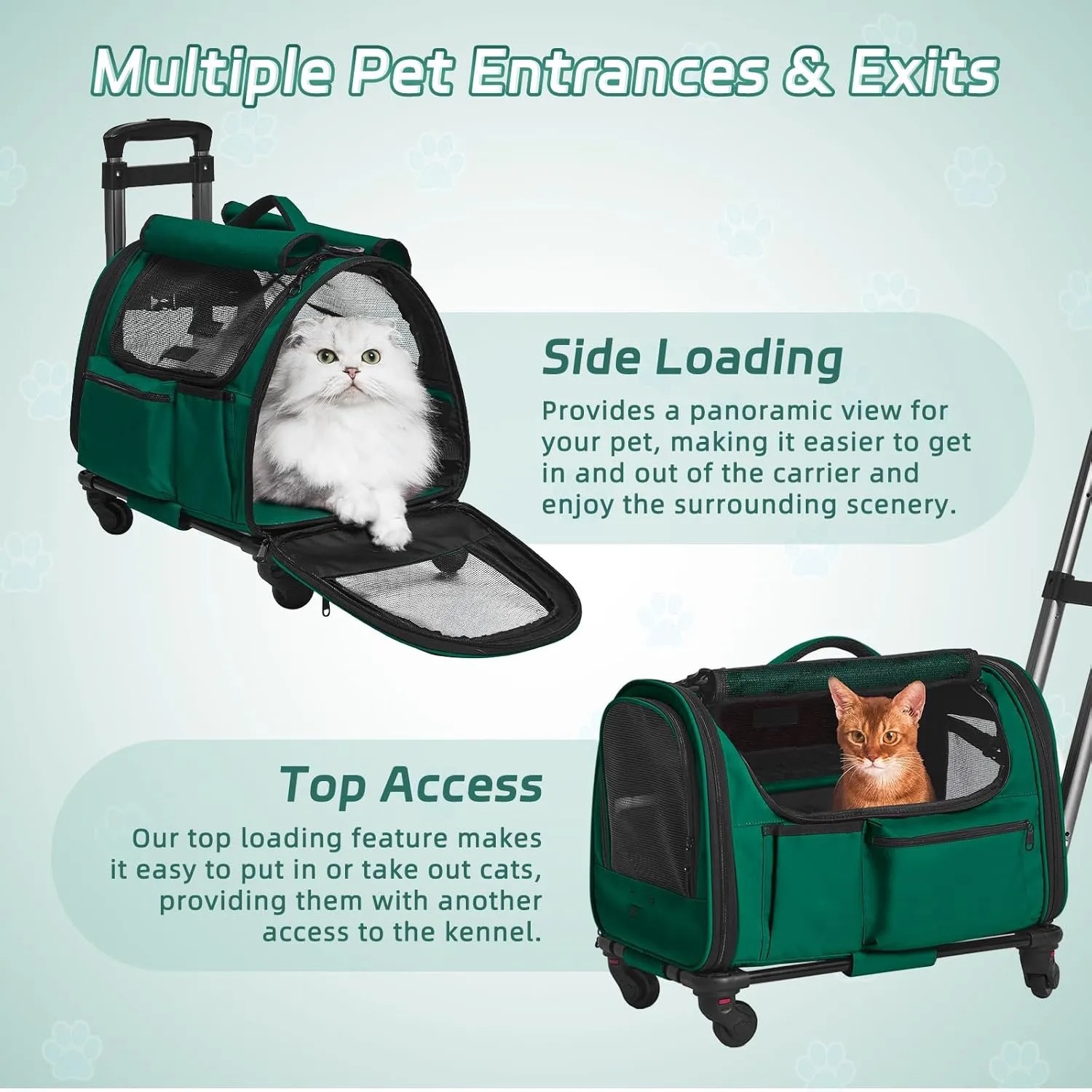 Durable Wheel-Equipped Animal Transport Tote - Ideal for Carrying 2 Cats or Dogs under 30lbs Easily during Travels pet stroller