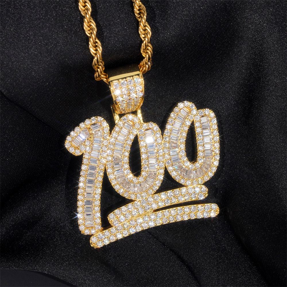 Sier Moissanite Pendants Charms Popular Hip Hop Fashion Jewelry for Men Women Personalized Cross-Border on
