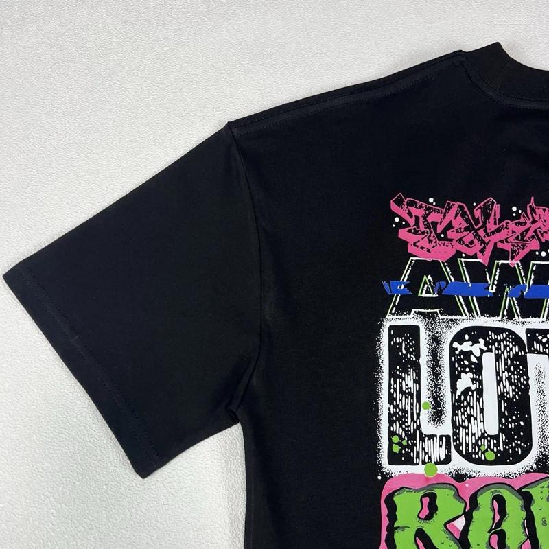 Men's T Shirts T-shirt High Street Summer Men Women Letter Pattern Print Short Sleeves