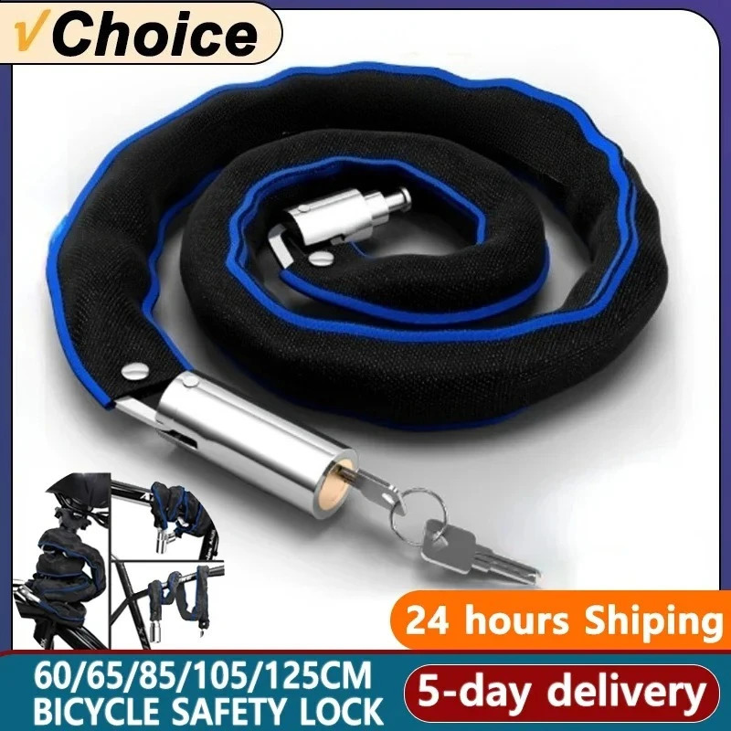 606585105cm Metal AntiTheft MTB Road Bike Heavy Duty Safety Lock for Motorcycle Scooter Padlock Bicycle Chain with Key 250912