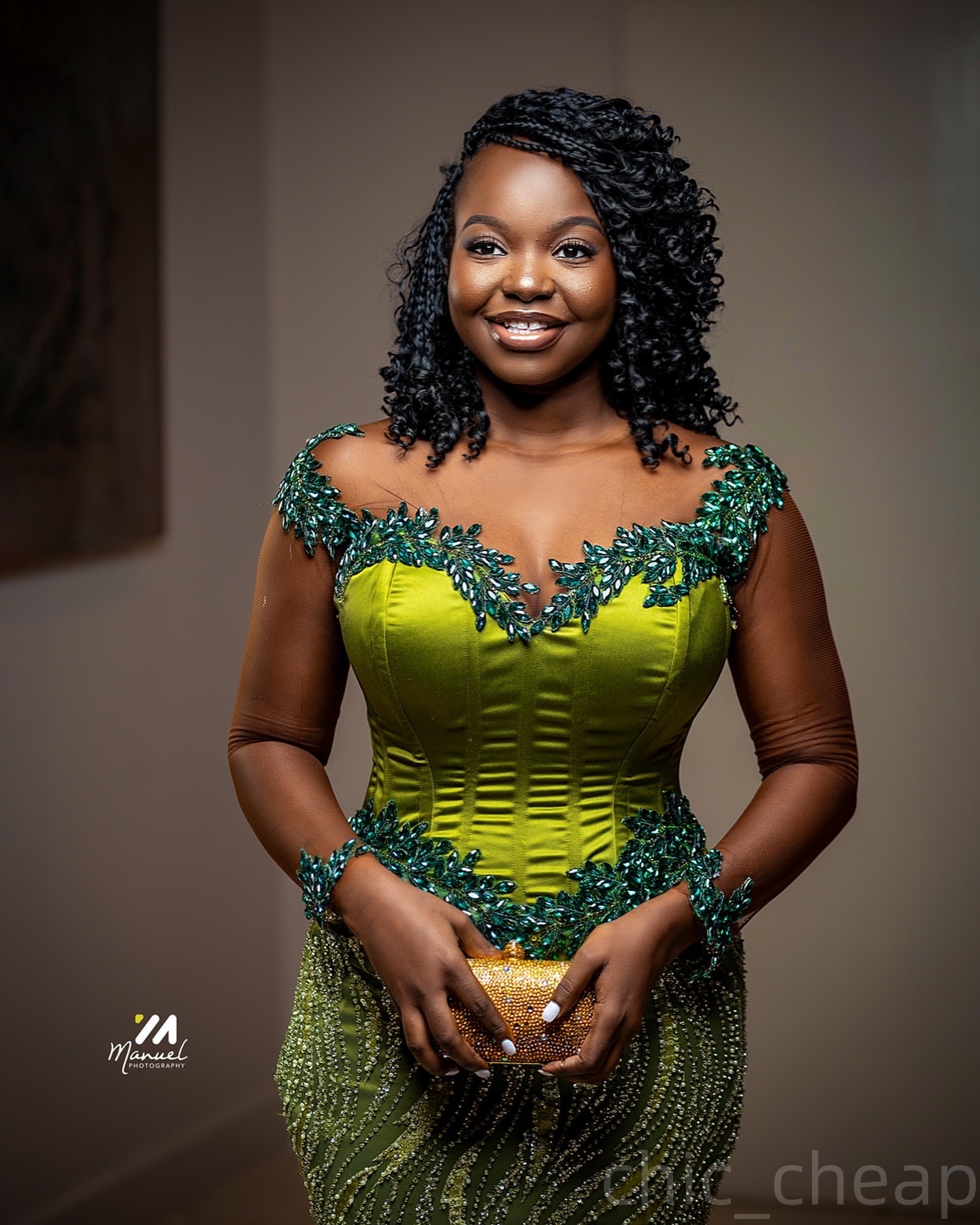 Aso Ebi Olive Green Mermaid Prom Dresses 2025 Crystals Full Sleeves Evening Formal Party Second Birthday Engagement Gowns Plus Size Dress For Special 