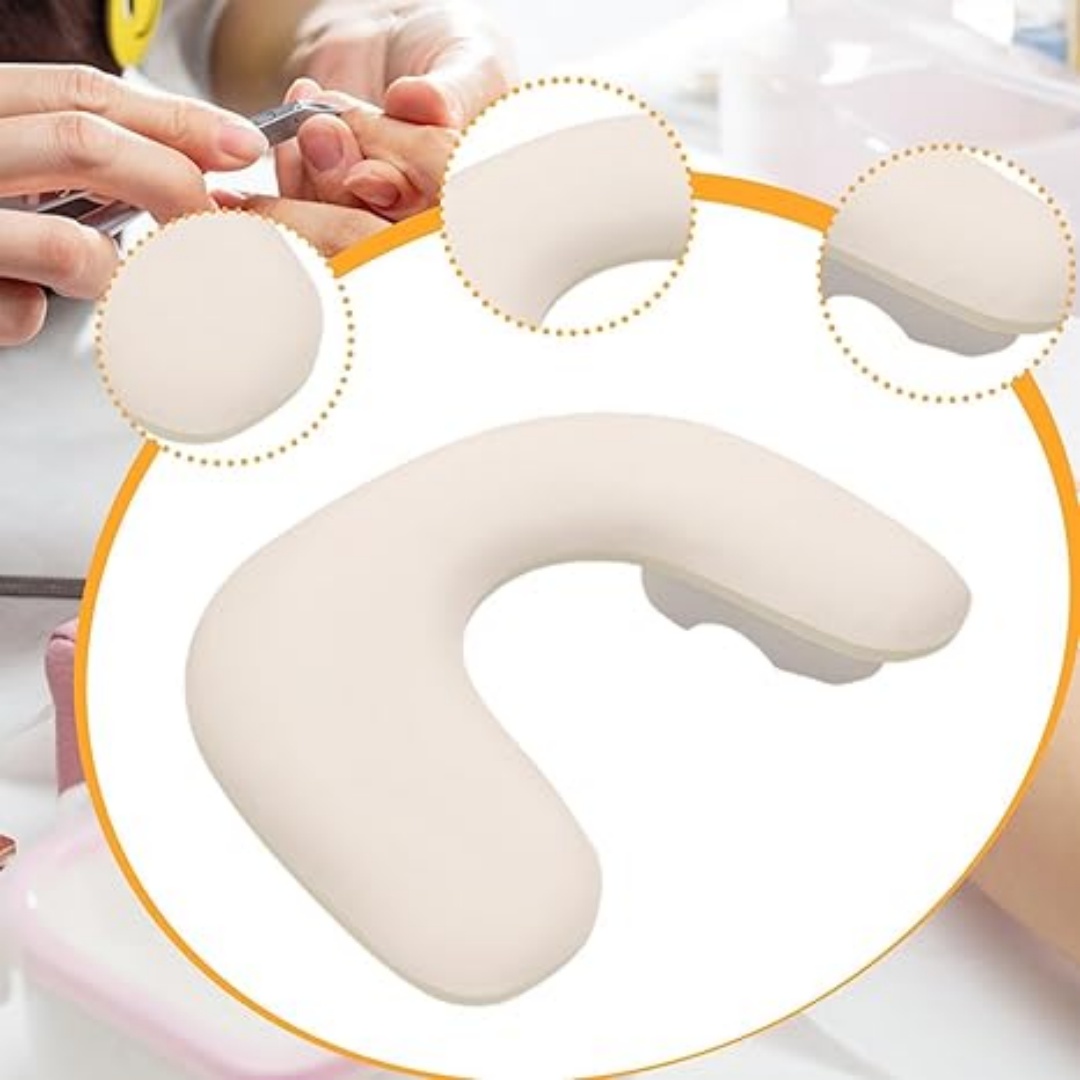 Nail Arm Rest Pillow 17.13 x 11.02 inch, Soft Palm Rest with Built-in Sponge, Detachable Pad for Manicure, Salon and Home, White