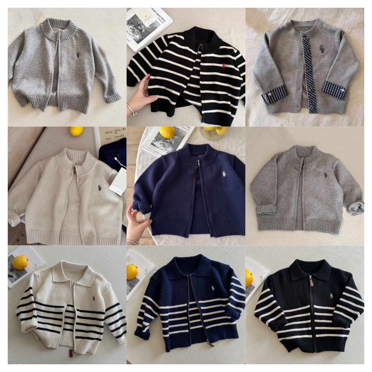 POLO Baby Boys Girls Cardigan Sweater Top Baby Boys Girls Knitted Sweater Kids Wear Children Clothing