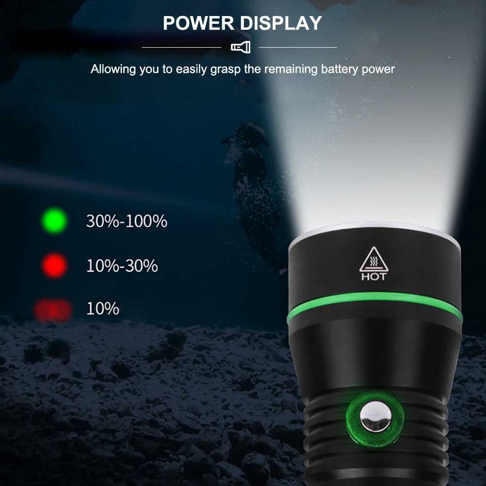 Asafee S4 Underwater Diving Flashlight LED Waterproof Diving Torch 2000 lumen Spearfishing Underwater Hunt Flashlight Light C250915