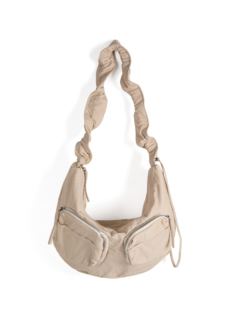 Hot-Selling Korean-Style New Small-Batch Drawstring Pleated Cloud Versatile Casual Nylon Dumpling Unique Shoulder Bag