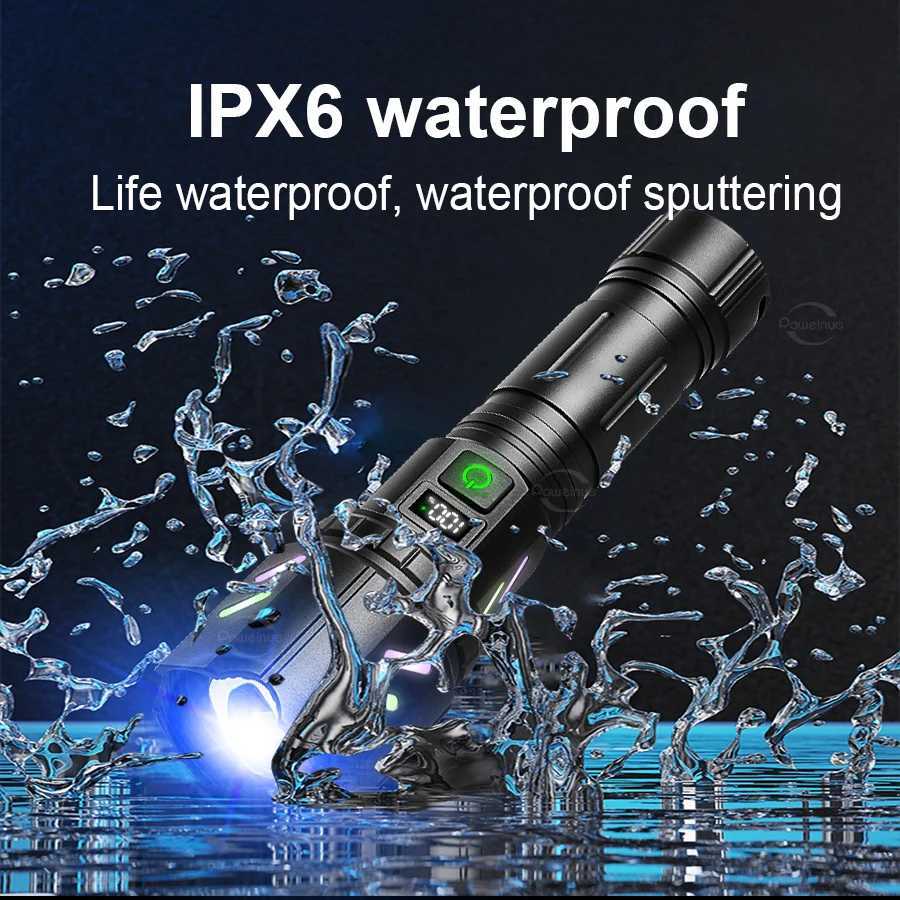 Ultra Powerful Flashlight Concentrating Ignition Flashlight Waterproof Military Tactical Lamp Outdoor Camping Adventure Torch C250915