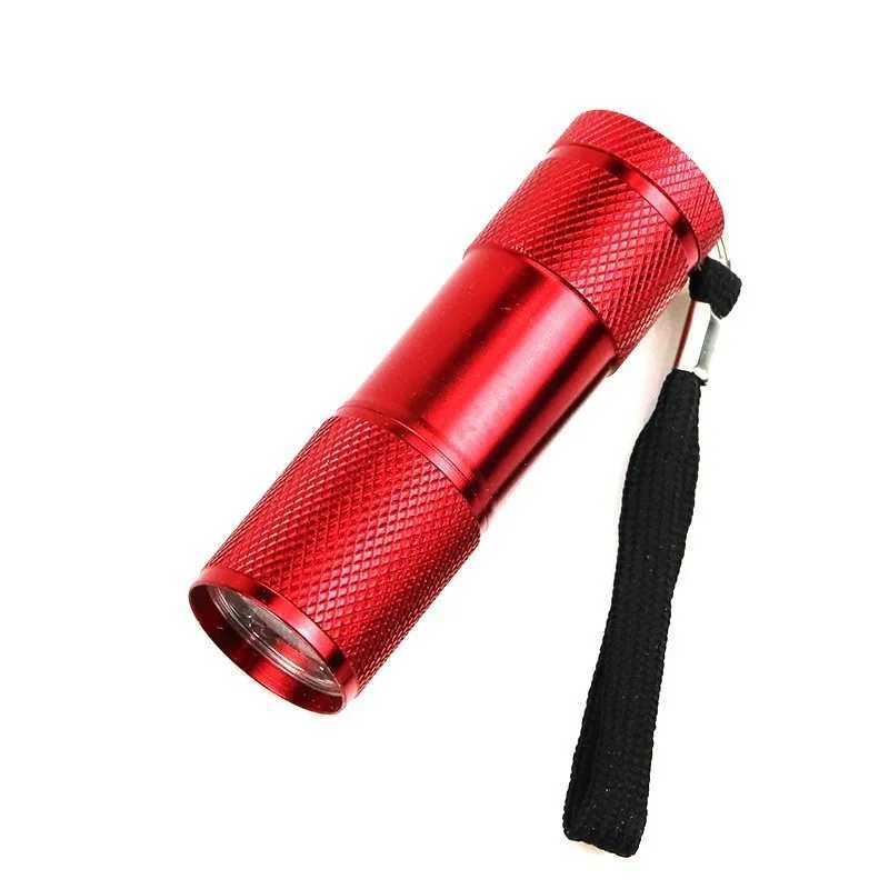100pcs Use Aaa New Fashion High Quality Mini Aluminum Uv Ultra Violet 9 Led Flashlight Blacklight Torch Light Lamp C250915