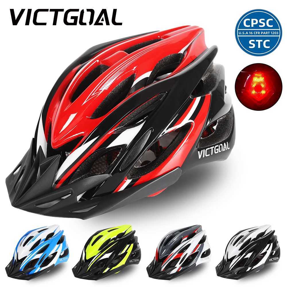 VICTGOAL Bike Helmet LED Lights Visors for Men Women Breathable Ultralight Sport Cycling Helmet MTB Mountain Road Bicycle Helmet J250916