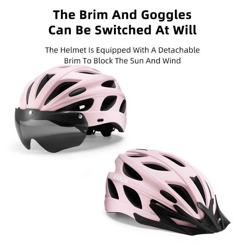 ROCKBROS Bike Helmet Women Lightweight BreathabLE With GoggLEs LEns AdjustabLE Cycling Helmet MTB Road BicycLE Safety H J250916