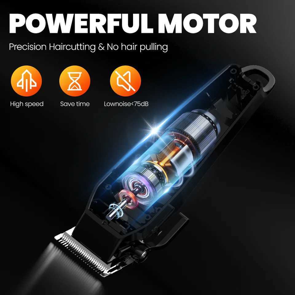 Sejoy Cordless Hair Clippers for Men Trimmers Set for Barber with LED Display Professional Slick Hair Cut Self-Sharpening BladesT251120