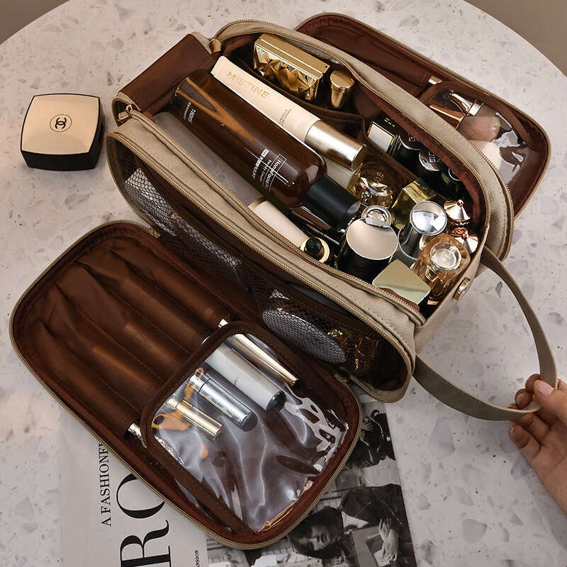 Large Capacity Makeup Bag Multi Compartment Travel Beauty Bag Multi functional Portable Storage Bag Ideal for Makeup Enthusiasts and Travel Storage L2