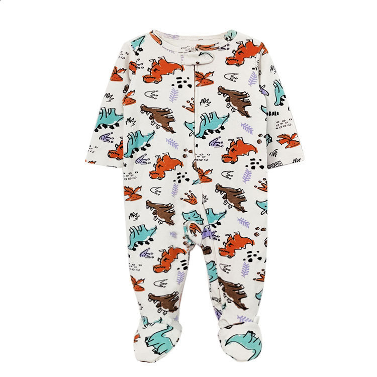 print bamboo fiber baby long sleeve. Baby pajamas two-way zipper 0-2 years romper. 250108