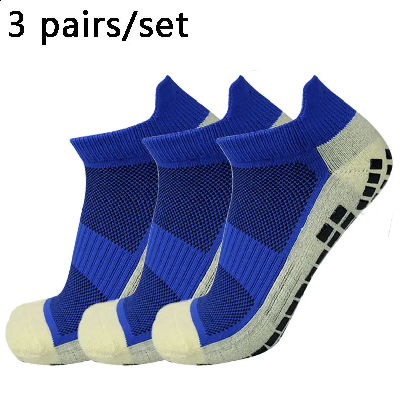 3 pairs Men Women Football Socks Short Sports Silicone NonSlip Grip Soccer calcetines hombre futbol 250916