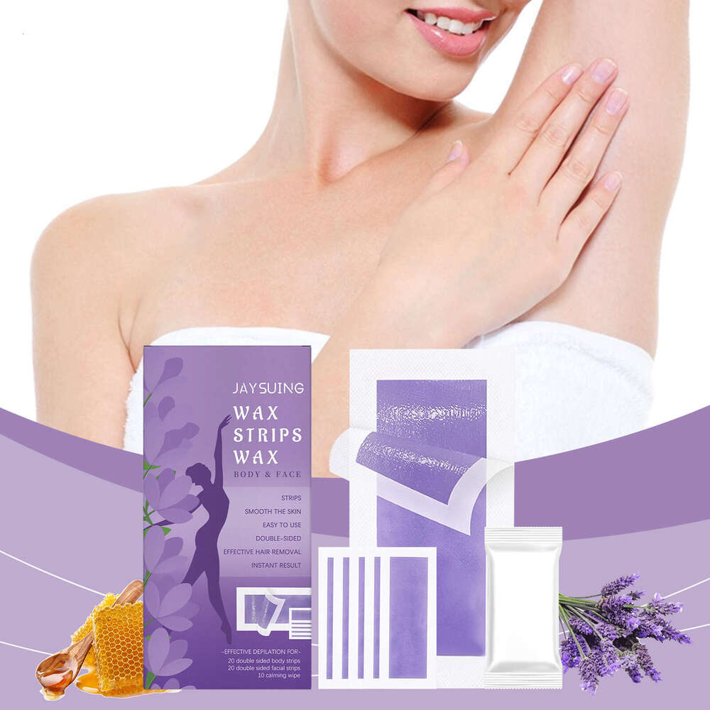 JAYSUING Facial Body Hair Removal Wax Strips Gentle Moisturizing Refreshing Non-Irritating Cleans Skin Smooth and Clean