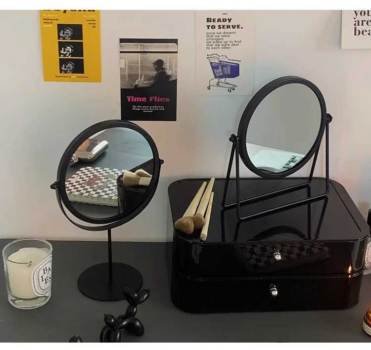 Nordic Ins Small Rotating Desktop Makeup Mirror for Girls Portable Vanity Mirror with Heart Design for Dormitory And Home C250916