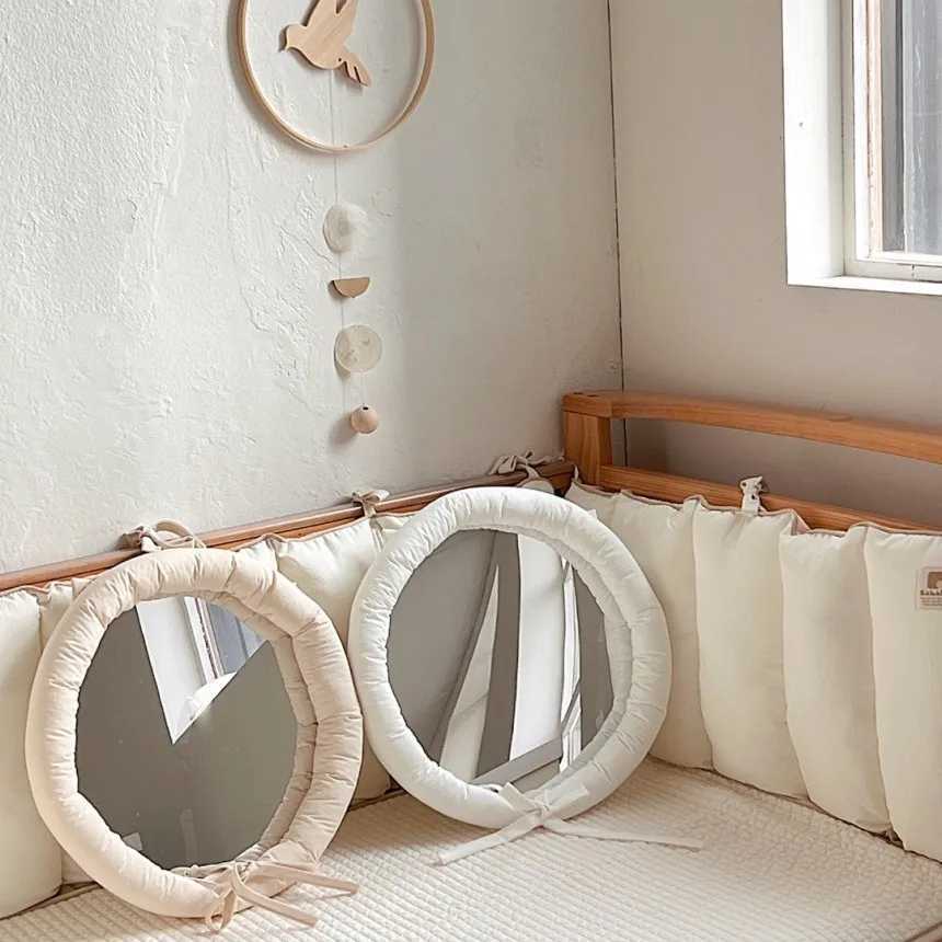 1pc Unique and Atypical Photo Props Decorative Mirror Designer Creative Wall Hanging Cotton Fabric Mirror Simple Pure Color Home C250916