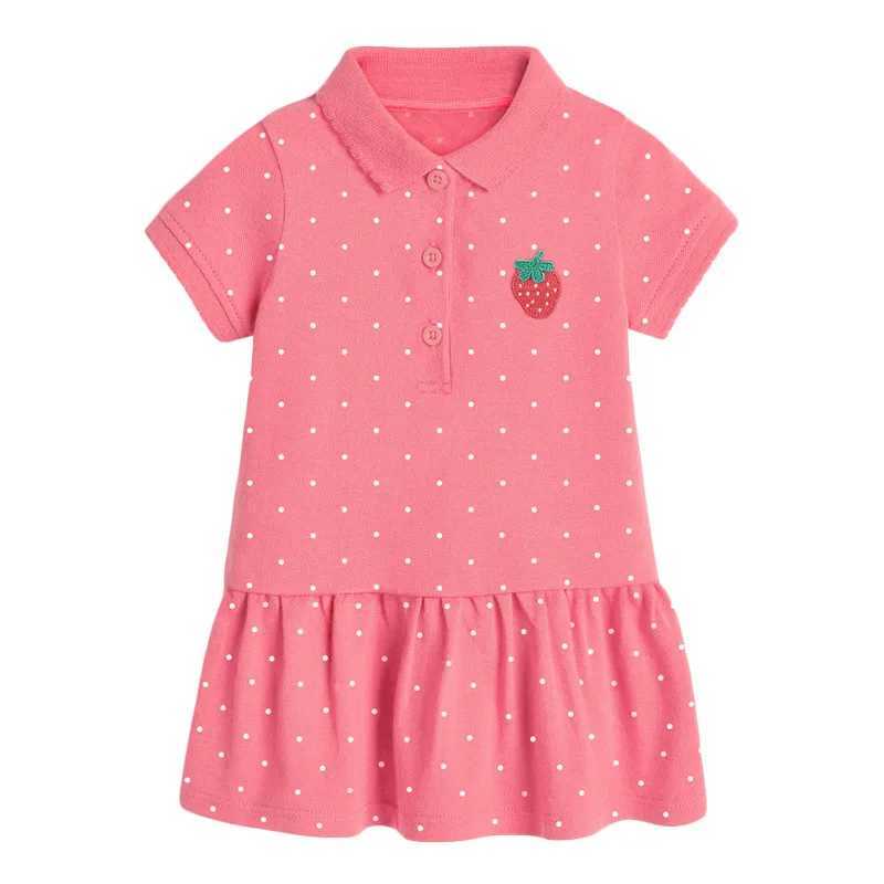 Little maven Summer Girls Clothes Strawberry Appliques Lovely Kids Girls Causal Polo Dresses for Girls TurnDown Collar Dress C250916