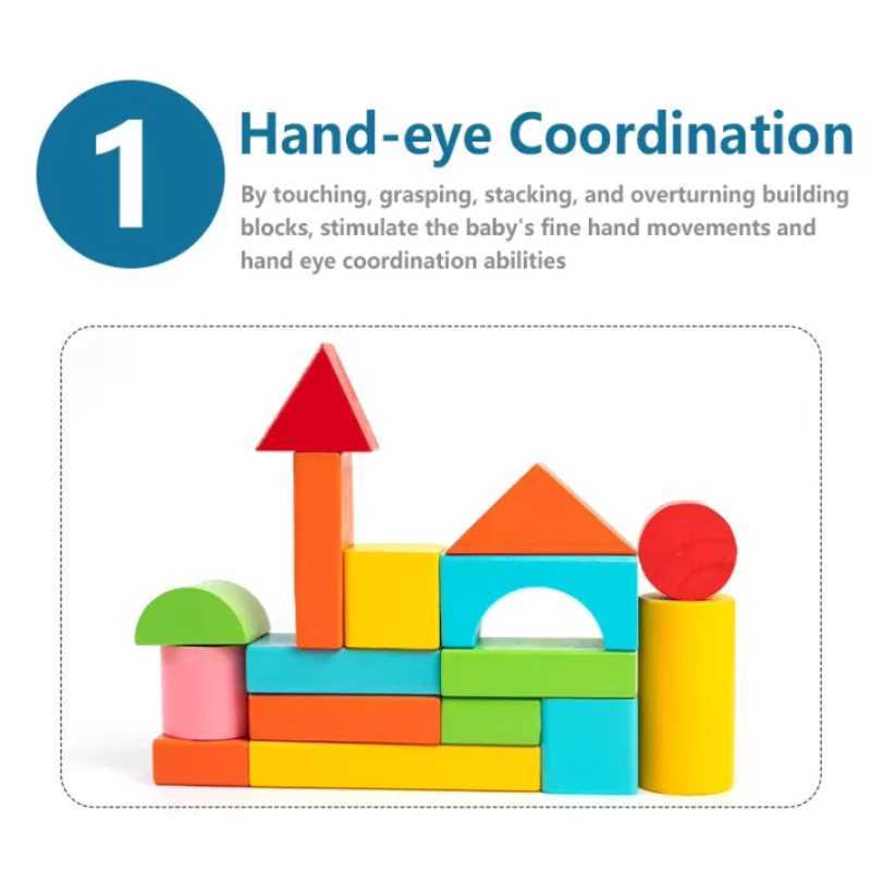 40100PCS Colored Large Particle Building Blocks Childrens Wooden Toys Early Education and Cognitive Enlightenment C250916