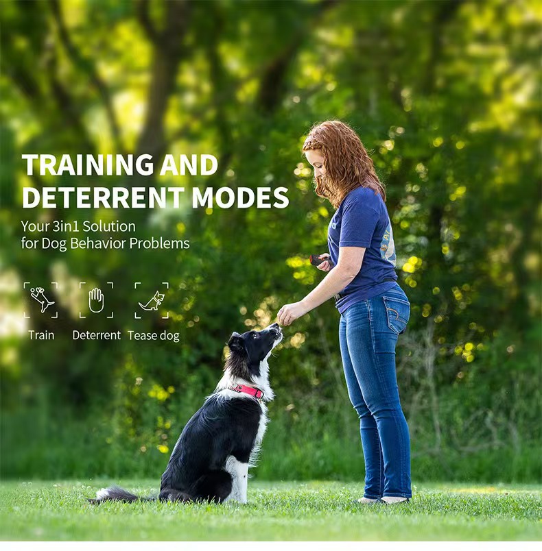 Anti-Bell Device for Dogs, Ultrasonic Dog Repellent, 3 Modes (Tone/Ultrasound/Flashlight), 9m Range, Rechargeable & Humane Dog Bell Stop Device for Sm