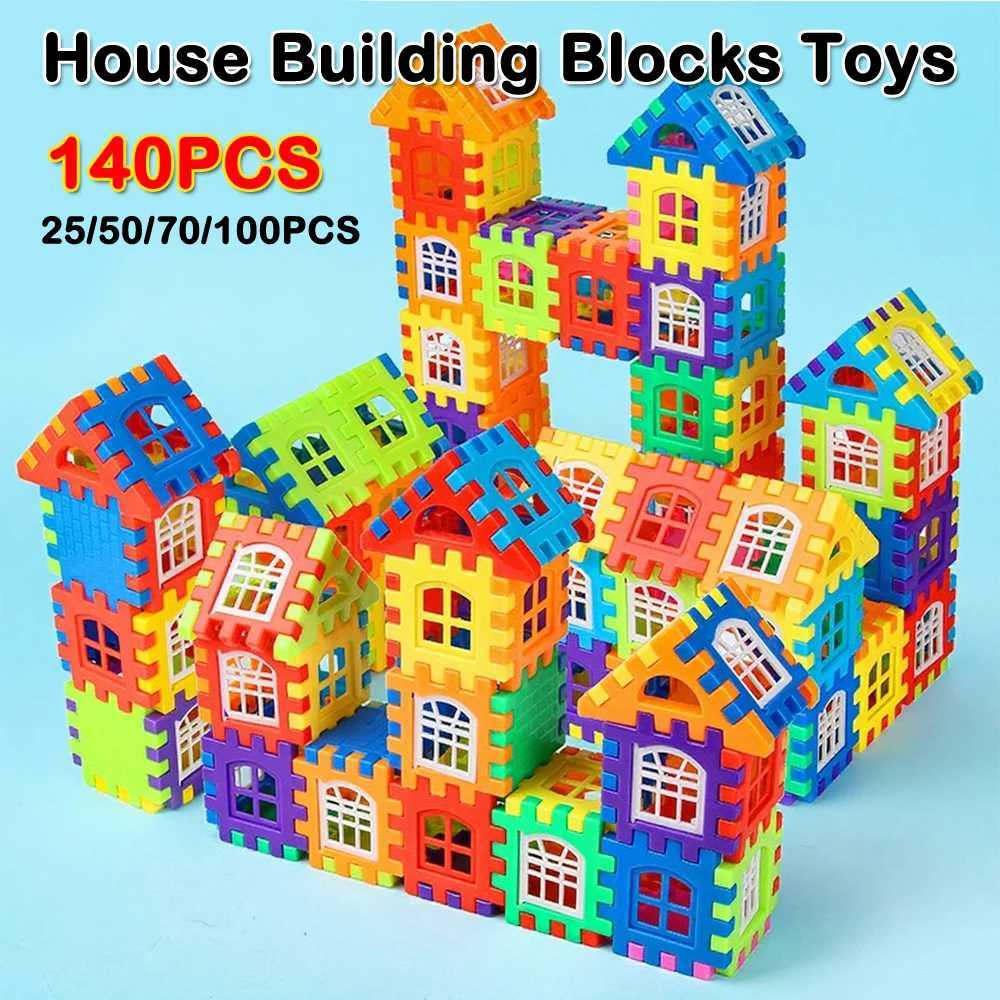 14025PCS Large Scale House Building Blocks Simulation Window Design Construction Set Kindergarten Toys For Boys And Girls Gift C250916