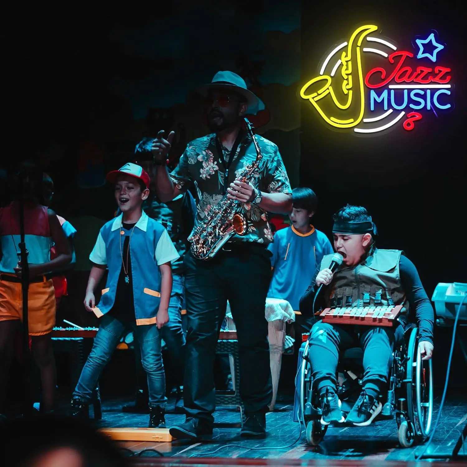 Jazz Music Neon Sign USB Dimmable LED Neon Light for Recording Room Show Bar Man Cave Club Party Retro Home Decoration Gift Y250916