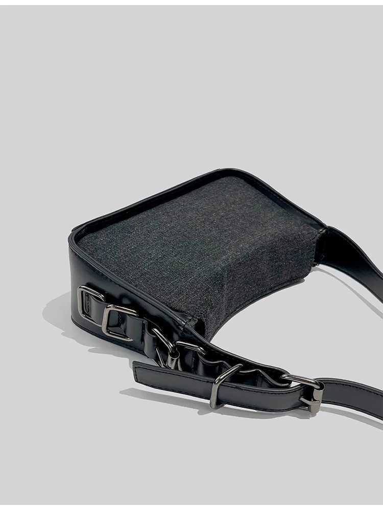 JIAERDI Vintage Black Denim Shoulder Bags Women Hot Girls New Casual Underarm Bag Purse Female Harajuku Aesthetic Handbag Y2k L250916