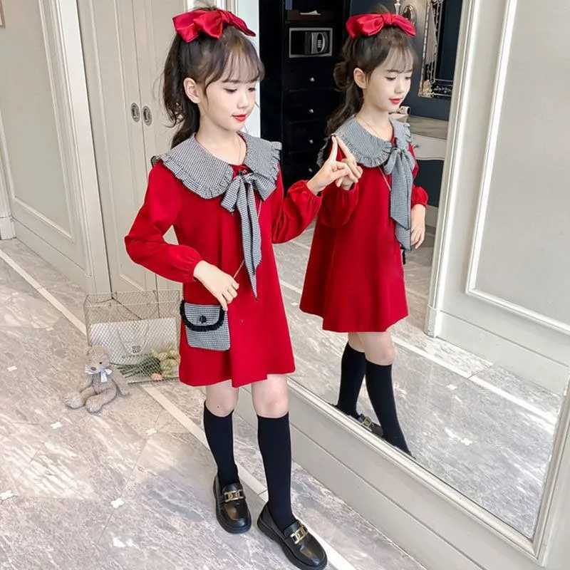 Girls 2025 Autumn New Sweet Princess Long Sleeve Stylish Dress for 412Y C250916